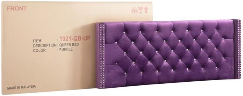 Glory Furniture Julie G1921-QB-UP Queen Upholstered Bed, Purple