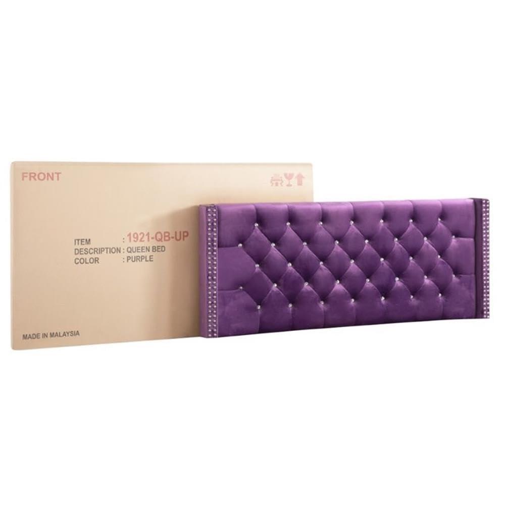 Glory Furniture Julie G1921-QB-UP Queen Upholstered Bed, Purple