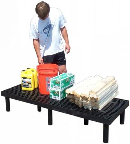 Black Polyethylene 66" x 24" Solid Top Dunnage Rack