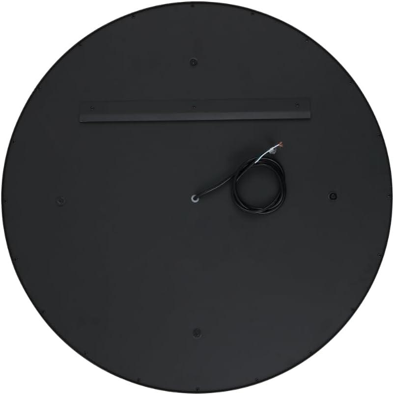 SAFAVIEH Erdem 30 Inch Aluminum Led Mirror, Black/Gold Leaf