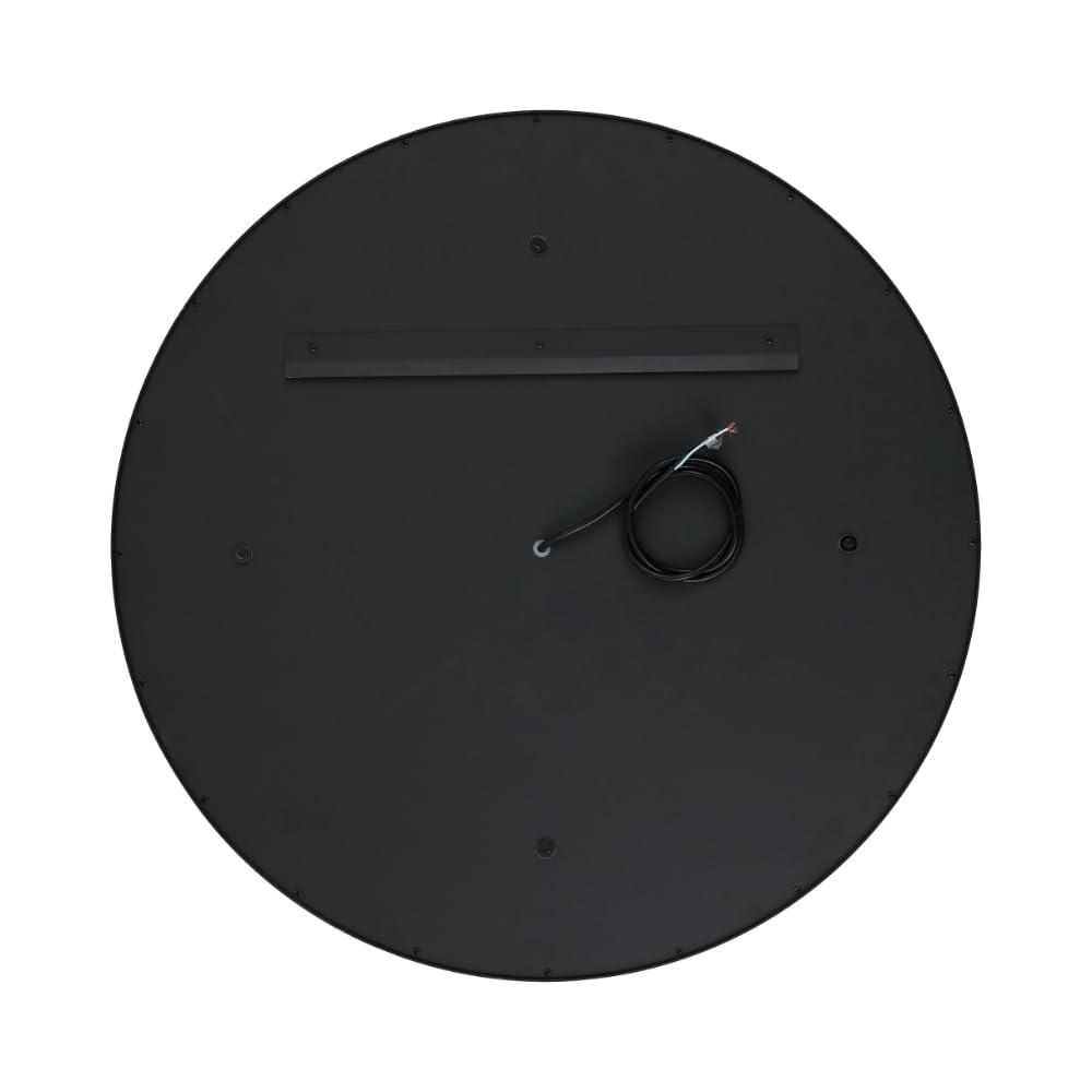 SAFAVIEH Erdem 30 Inch Aluminum Led Mirror, Black/Gold Leaf