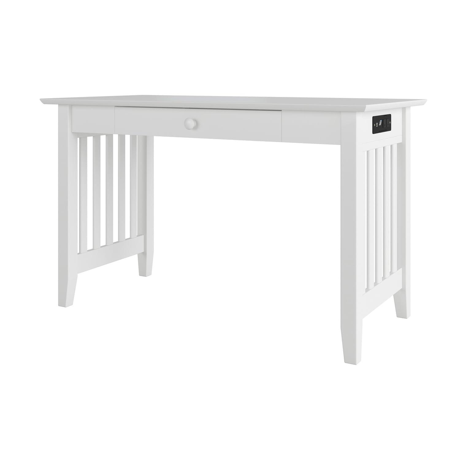 AFI Furnishings Mission Desk with Drawer and Charger White
