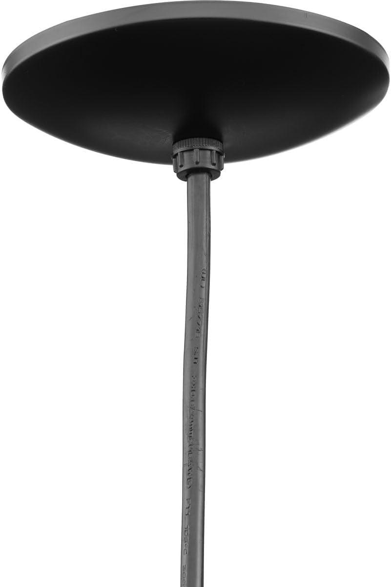 Progress Lighting, Sanabria, 1-Light, Pendant, Matte Black, Spun Metal Shade