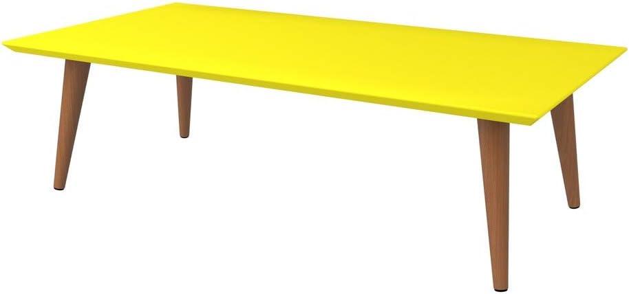 11.81" Utopia High Gloss White Coffee Table with Splayed Legs - Manhattan Comfort: Mid-Century Modern Design