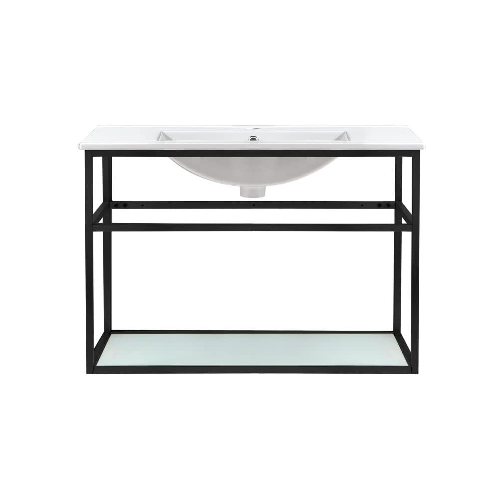 Pierre 30 Single, Open Shelf, Metal Frame Bathroom Vanity