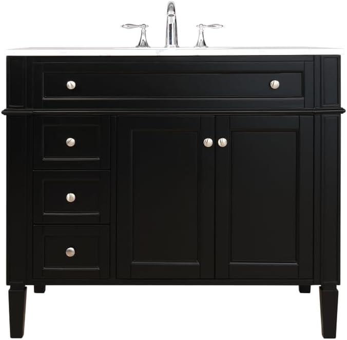 Rivers 40" Free-Standing Single Bathroom Vanity Set with Marble Vanity Top