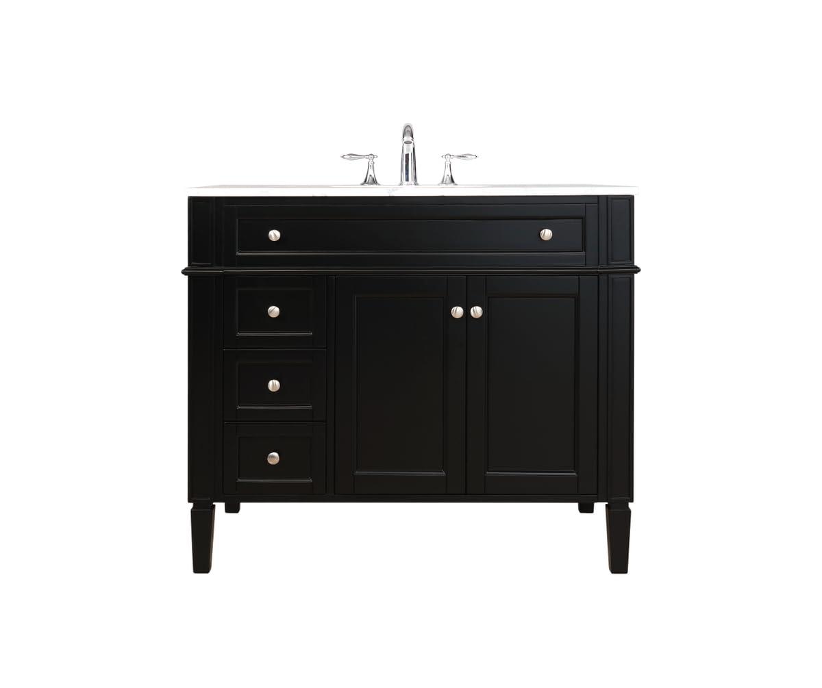 Rivers 40" Free-Standing Single Bathroom Vanity Set with Marble Vanity Top