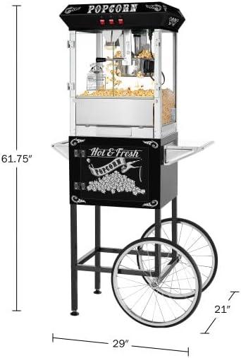 Great Northern Popcorn Lincoln Popcorn Machine with Cart - 8oz Popper with Stainless-Steel Kettle by Great Northern Popcorn