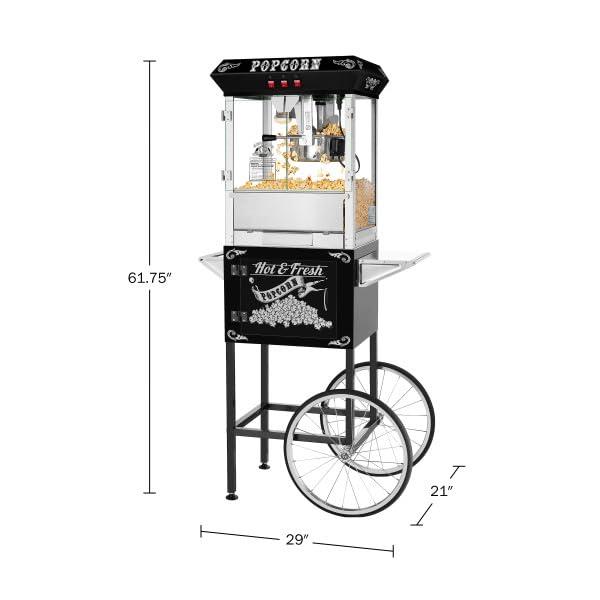 Great Northern Popcorn Lincoln Popcorn Machine with Cart - 8oz Popper with Stainless-Steel Kettle by Great Northern Popcorn