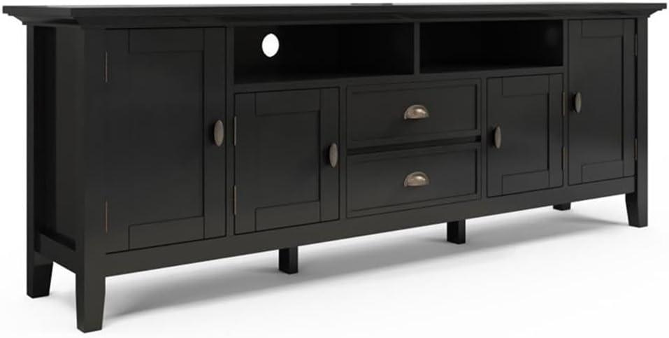 Simpli Home Redmond 72"W Solid Wood TV Stand for TVs up to 80" with Storage Cabinets