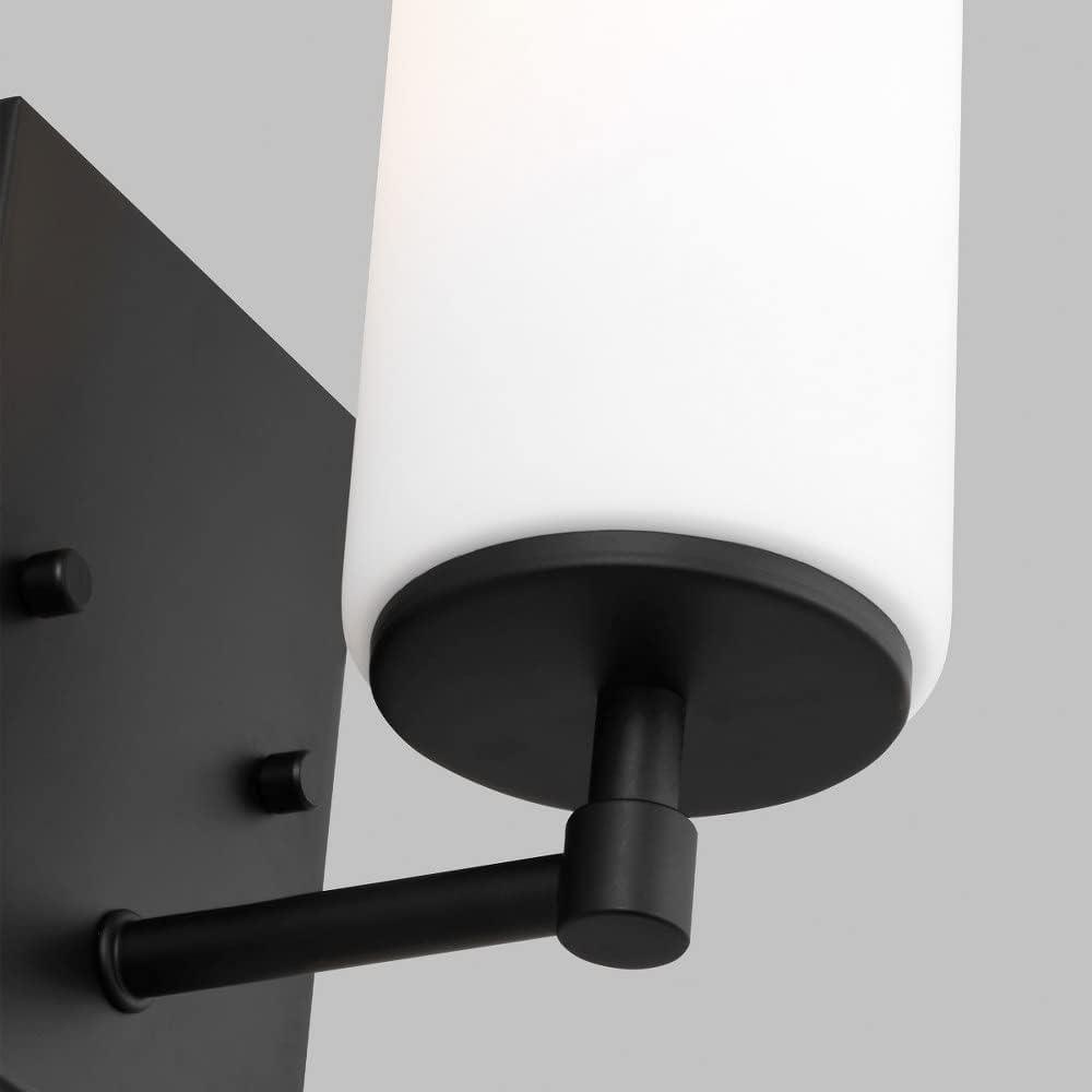 Generation Lighting 1-Light Alturas Contemporary Bath Fixture Wall Lamp Midnight Black 4124601-112 | Bathroom Light Fixture for Home Decor | Wall Sconce Vanity Light Fixture and Bathroom Accessory