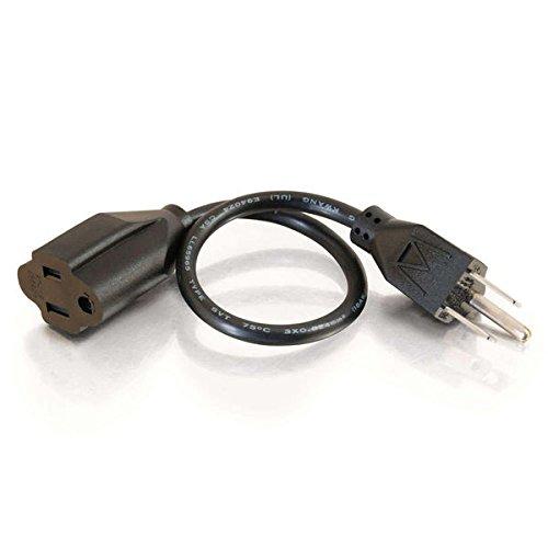 C2G 29932 16 AWG Outlet Saver Power Extension Cord (NEMA 5-15P to NEMA 5-15R) TAA Compliant, Black (8 Feet, 2.43 Meters)