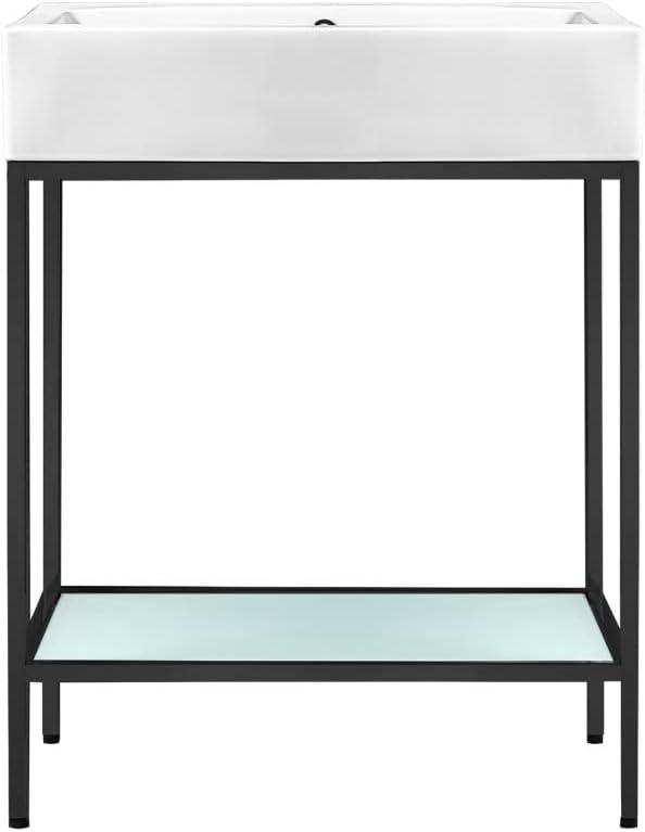 Pierre 24 Single, Freestanding, Open Shelf, Metal Frame Bathroom Vanity