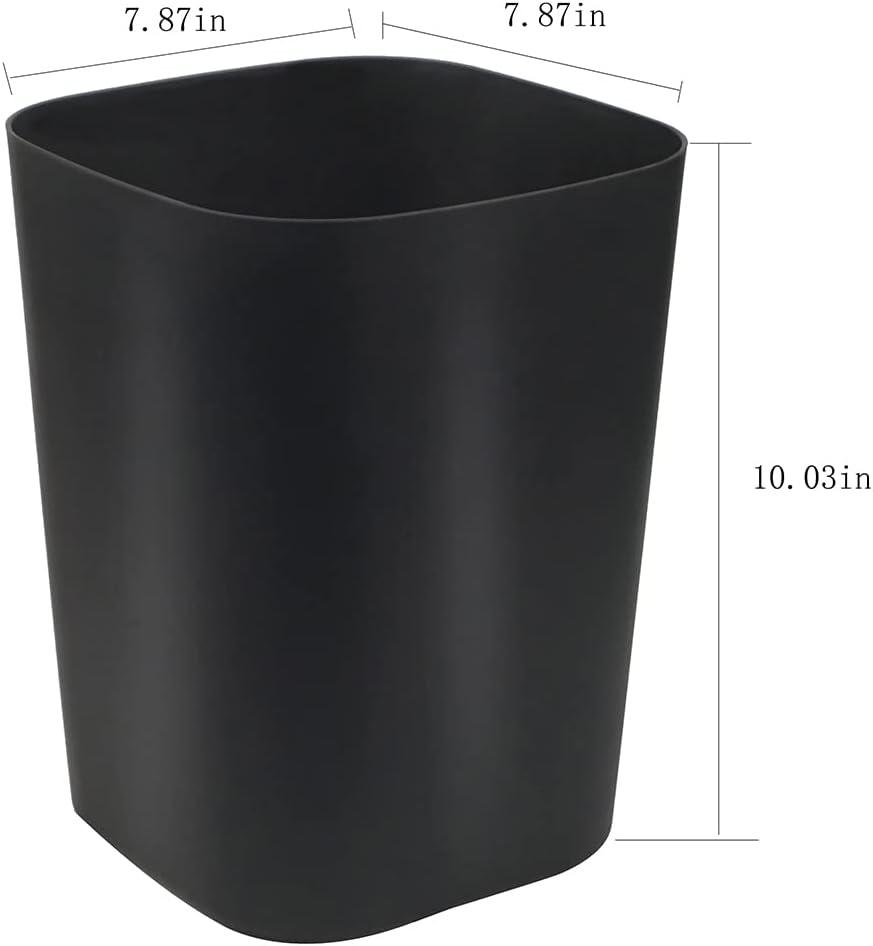 Black Square 2 Gallon Plastic Trash Can