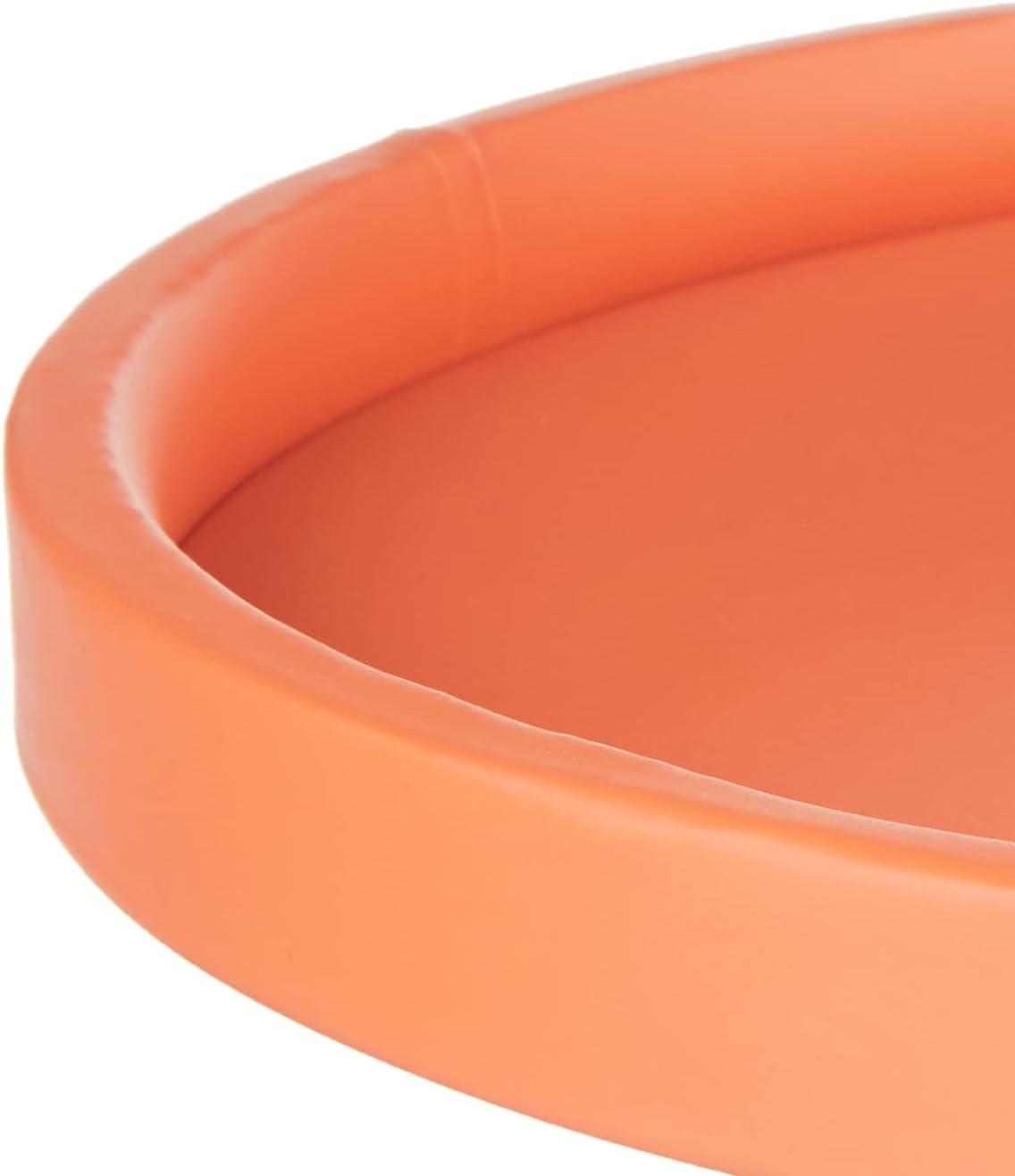 Spicy Orange Round Vinyl Serving Tray, 14-Inch