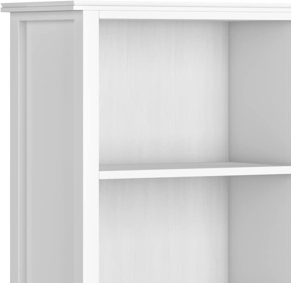Simpli Home Artisan SOLID WOOD 72 inch x 26 inch Contemporary 5 Shelf Bookcase in White