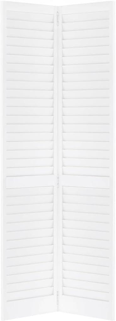 Plantation Louver Louver White Solid Pine Core Bi-fold Door