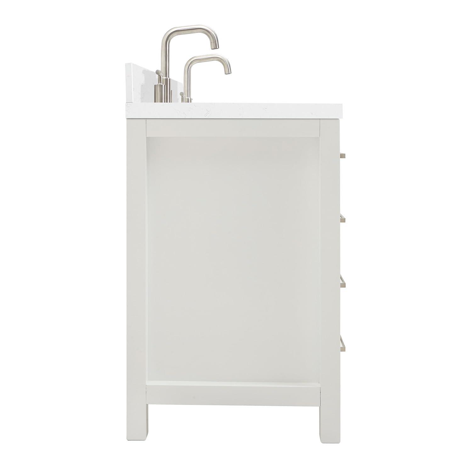 Ariel H060dcqovo Bristol 60" Free Standing Double Basin Vanity Set - White