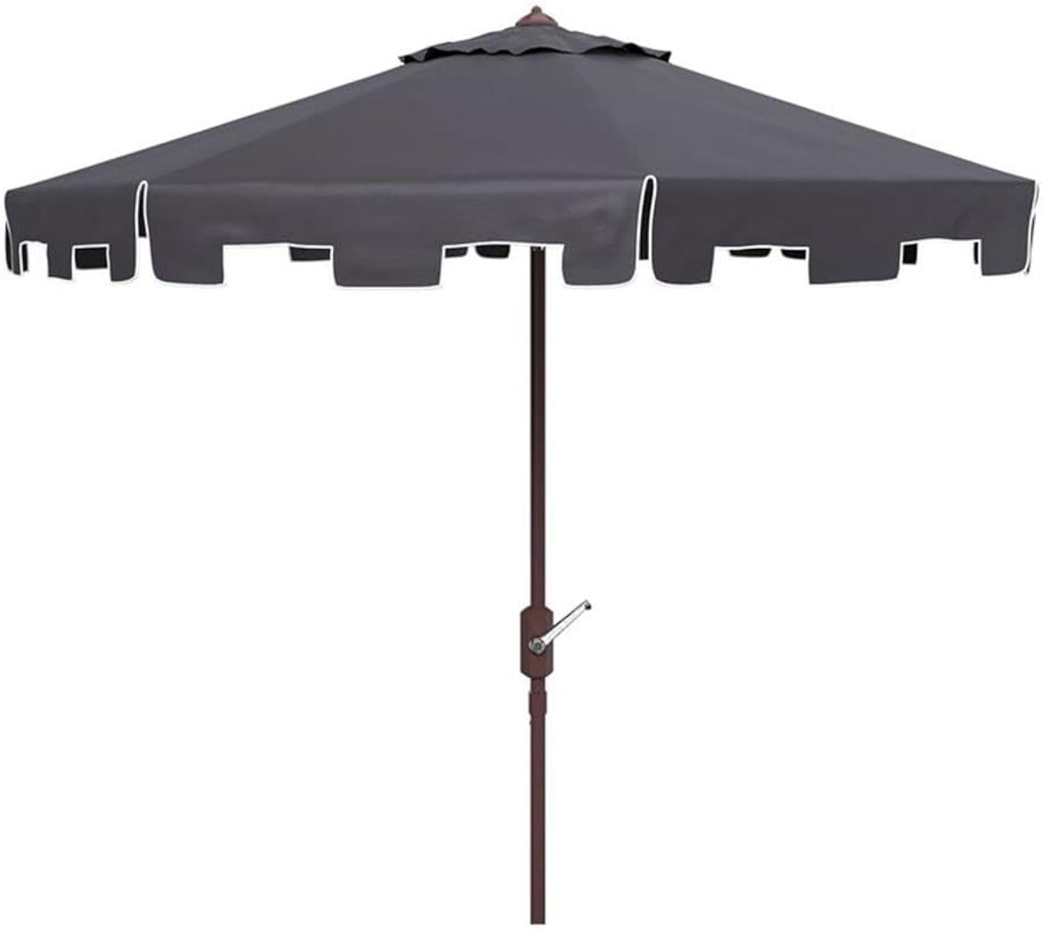 Zimmerman 11Ft Round Market Umbrella - PAT8100 - Navy/White - Safavieh