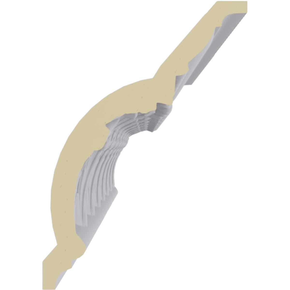 Ekena Millwork 7 3/4"H x 5 1/2"P x 9 1/2"F x 94 1/2"L Odessa Leaf Dentil Crown Moulding