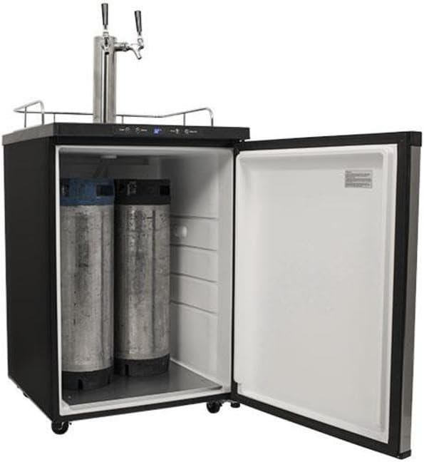 EdgeStar EdgeStar 5.6 Cubic Feet Dual Tap Freestanding Kegerator with Adjustable Temperature