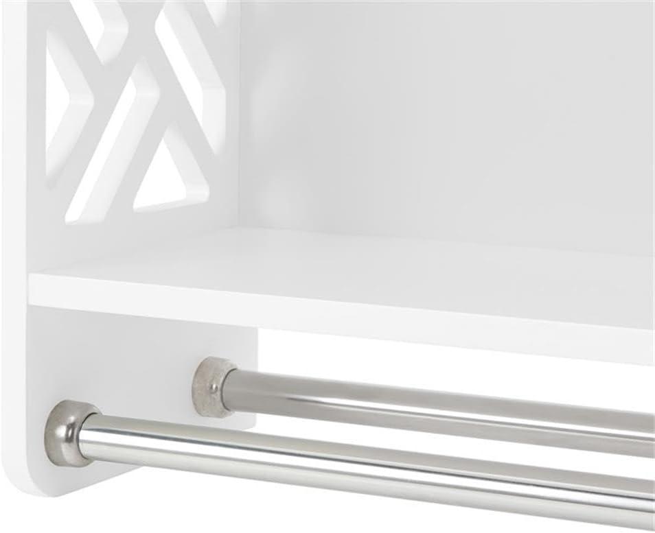 Coventry Bath Shelf with Two Towel Rods White - Alaterre Furniture