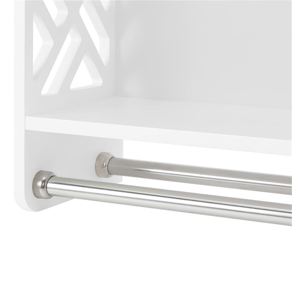 Coventry Bath Shelf with Two Towel Rods White - Alaterre Furniture