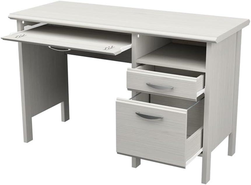 Inval Laminate Computer Desk with 2 Drawers and Open Storage, Washed Oak