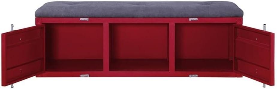 Acme Cargo Bench (Storage), Gray Fabric & Red (1Pc/1Ctn)