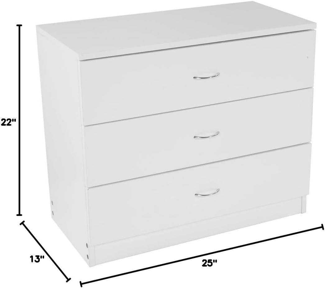 3-Drawer Dresser Storage Cabinet Side Table for Bedroom, Living Room