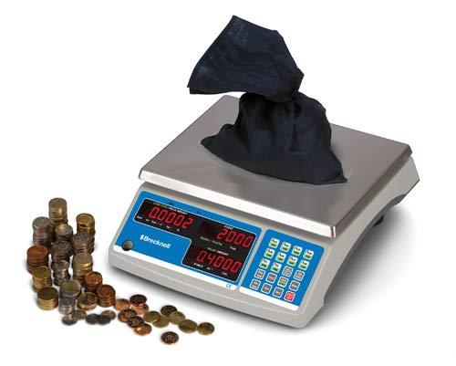 Brecknell Electronic 60 lb Coin and Parts Counting Scale, 11 1/2 x 8 3/4, Gray -SBWB140