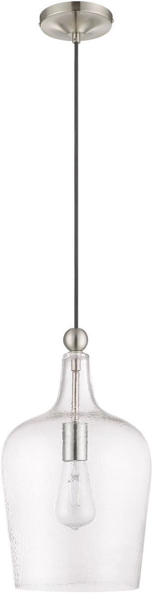 Livex Lighting Art Glass 1 - Light Pendant in  Brushed Nickel