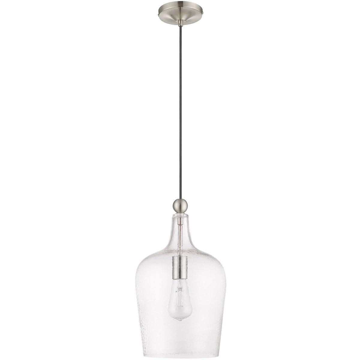 Livex Lighting Art Glass 1 - Light Pendant in  Brushed Nickel