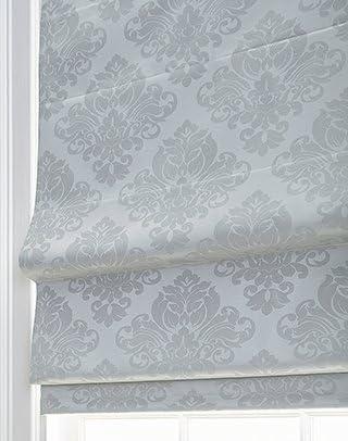 CHF Industries Damask Room Darkening Roman Shade 16 - 29 Inches Silver 23" w x 64" l