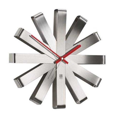 Ribbon 12.75'' Modern Minimalist Steel Wall Clock