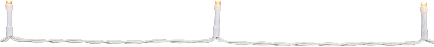 Battery Powered Warm White LED Christmas String Lights with White Wire