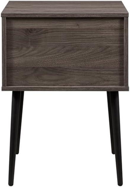 Pemberly Row 18" 1-Drawer Wood Side Table with Open Storage - Slate Gray/ Black