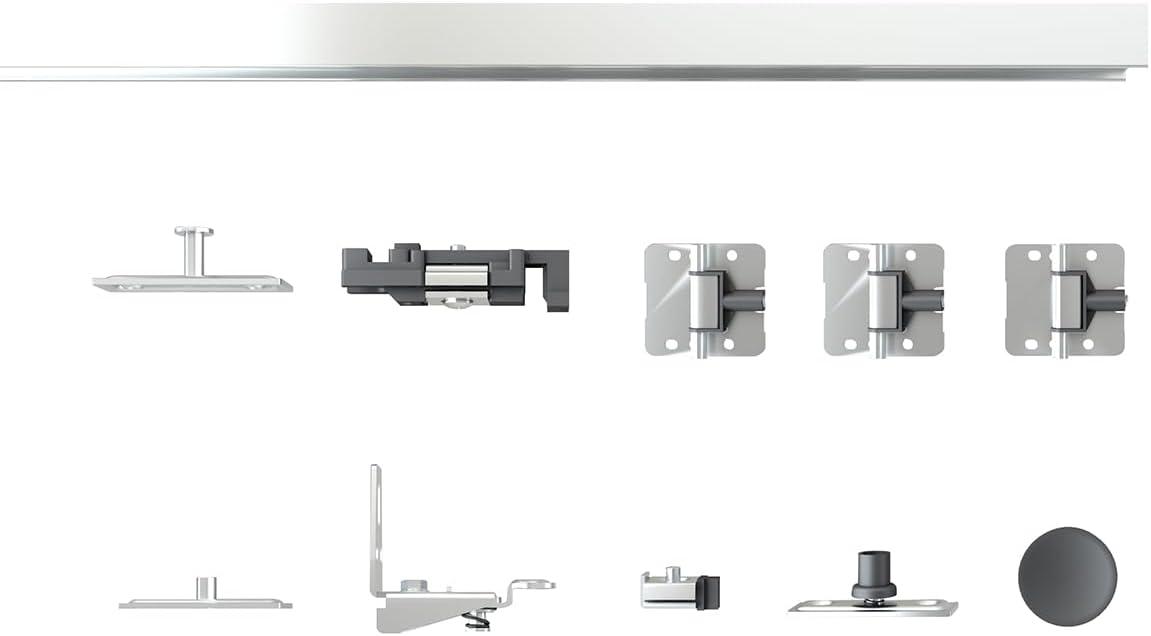 Full Lite Frosted Glass MDF Bi-Fold Door with Hardware Kit and Door Handle