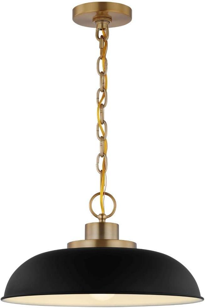 Nuvo Lighting Colony 1 Light Small Pendant Matte White with Burnished Brass