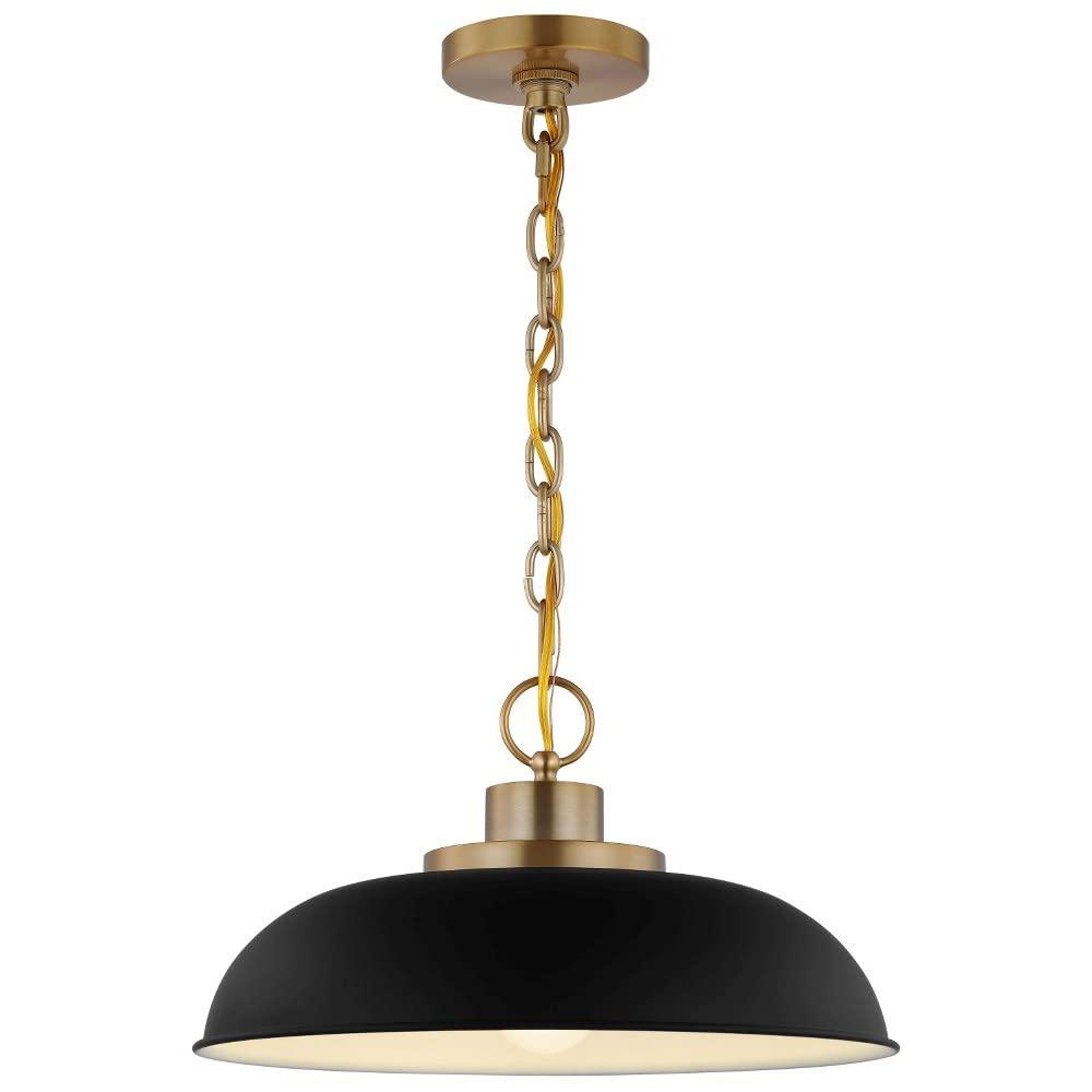 Nuvo Lighting Colony 1 Light Small Pendant Matte White with Burnished Brass