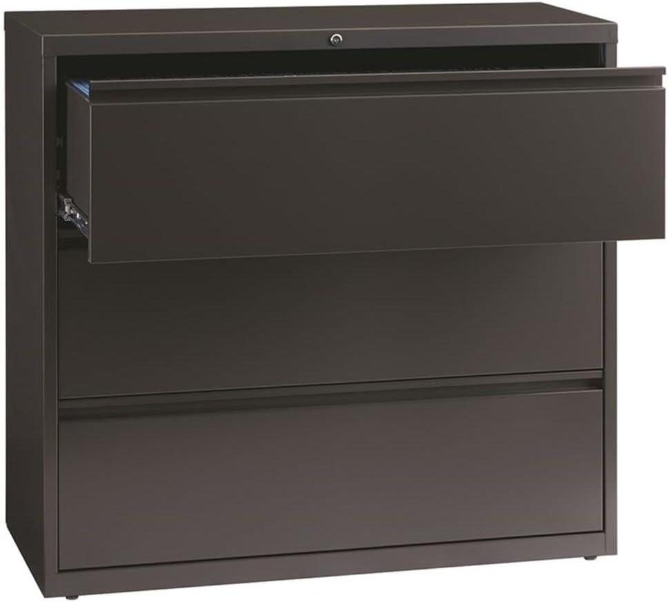 Charcoal 42" Wide 3-Drawer Steel Lateral File Cabinet