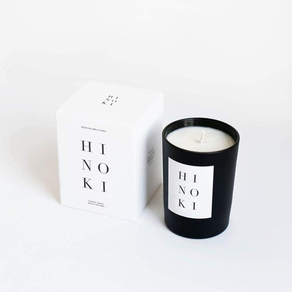 Brooklyn Candle Studio Hinoki Noir Candle - Luxury Scented Candle, Vegan Soy Wax, Hand Poured in The USA, 70 Hour Slow Burn Time - 10oz