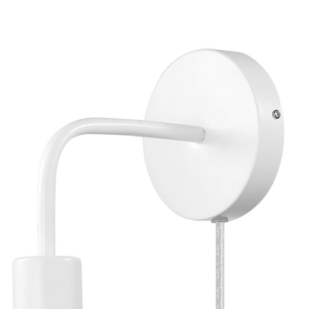Novogratz x Globe Walter 1-Light Matte White Plug-in or Hardwire Wall Sconce, 51489