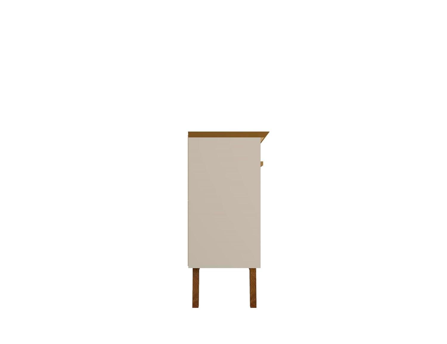 62.99" Yonkers Sideboard Off White/Cinnamon - Manhattan Comfort: Mid-Century Buffet Console