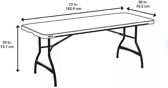 Lifetime 6 Foot Rectangle Folding Table Indoor/Outdoor Commercial Grade, White Granite (80306)