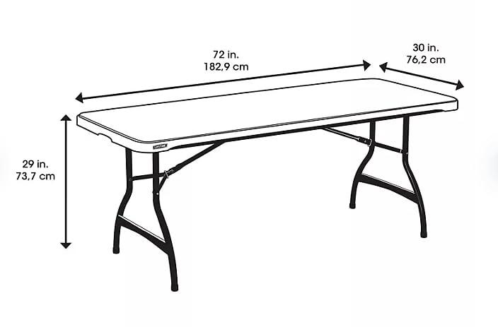 Lifetime 6 Foot Rectangle Folding Table Indoor/Outdoor Commercial Grade, White Granite (80306)