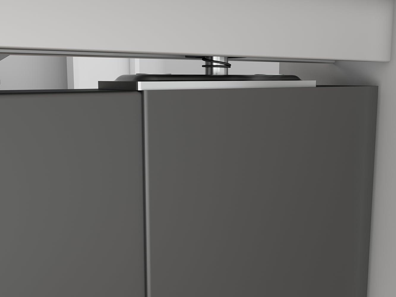 Calhome Full Lite Frosted Glass MDF Bi-Fold Door with Hardware Kit and Door Handle