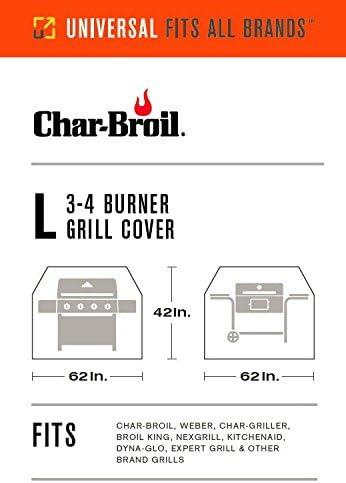 Black Vinyl Weather Resistant Grill Cover for 3-4 Burner Grills