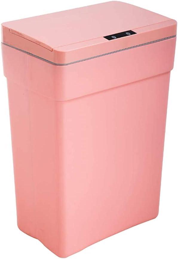 CL.HPAHKL13 Gallon Trash Can Automatic Kitchen Trash Can Touch Free High-Capacity Garbage Can with Lid for Bedroom Bathroom Home Office 50 Liter ,Pink