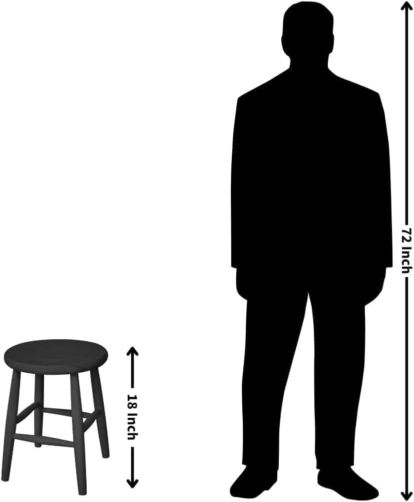 Scooped Seat Counter Height Barstool Brown - International Concepts: Solid Parawood, Kitchen, Unfinished